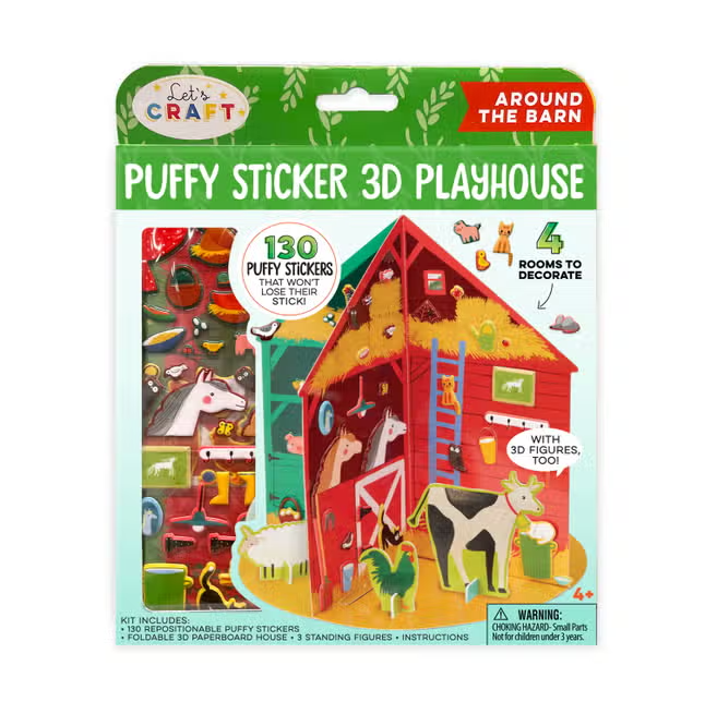 Puffy Sticker 3D Barn Farm