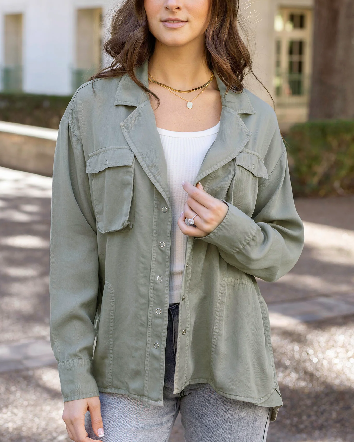 Tencel Utility Shirt Jacket