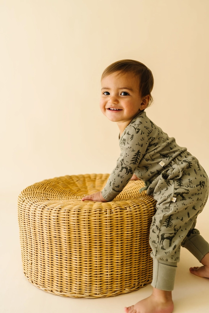 Forest Folk Kimono Organic Onesie