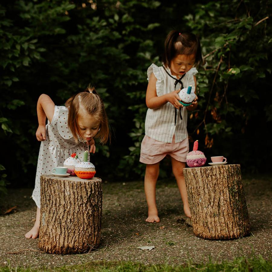 Cupcake Rattle w/ Candle Orange