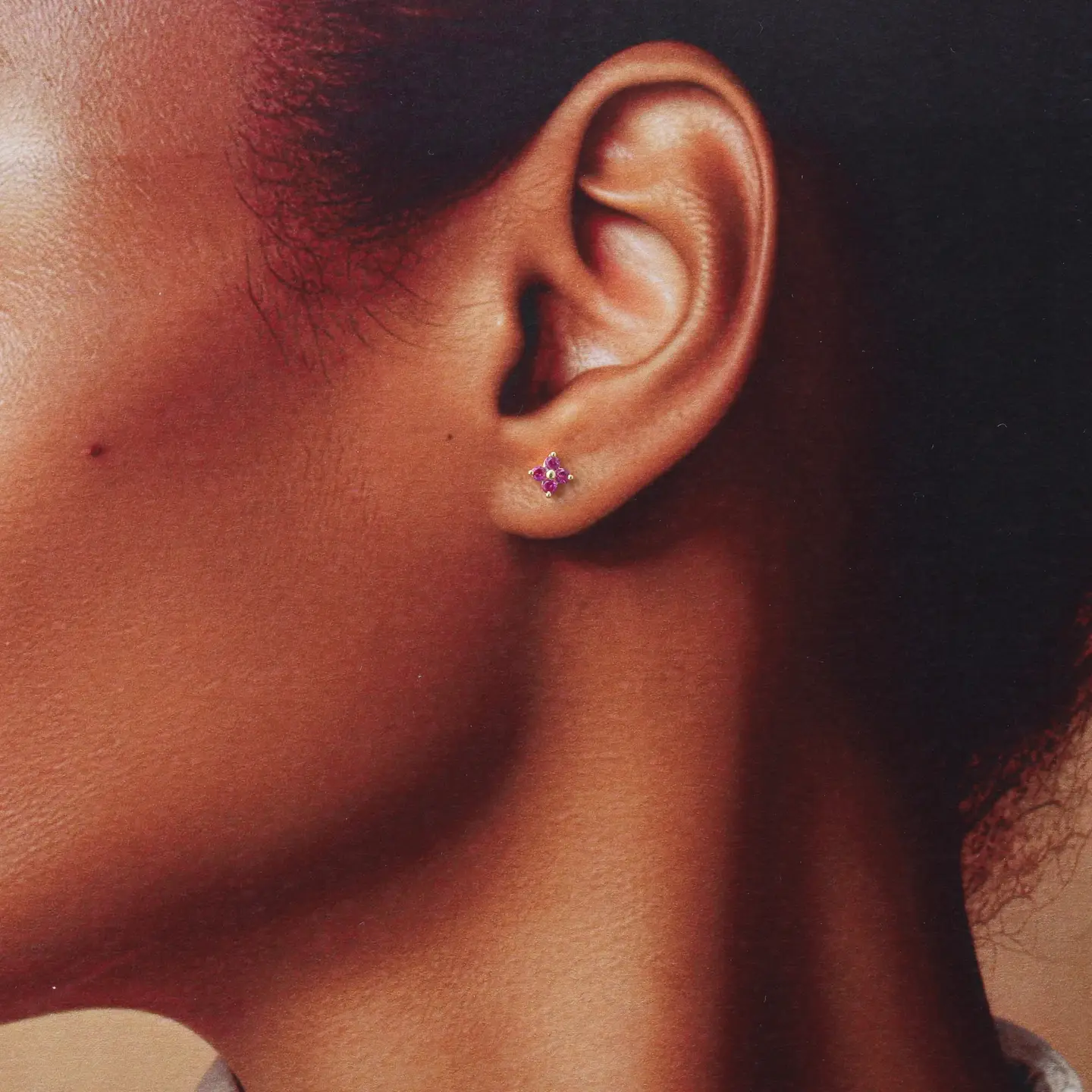 Just Sparkle Four Gem Flower Earrings