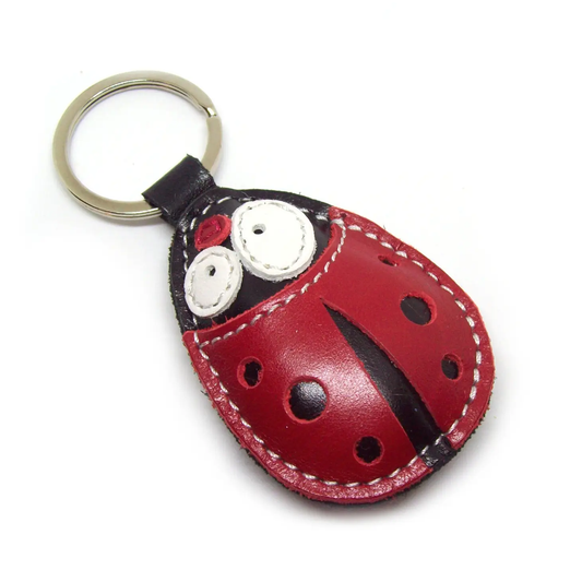 Ladybug Leather Keychain