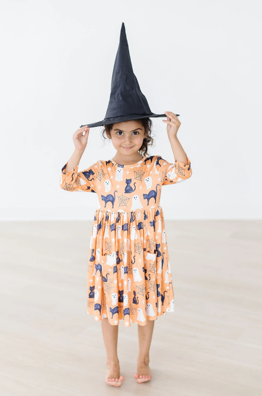 Girls Spooky Kitty Twirl Dress