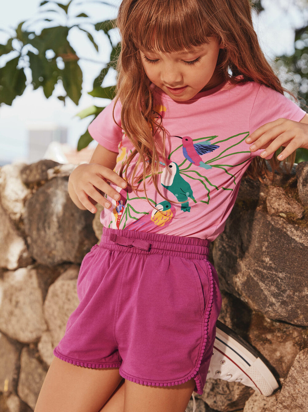 Girls Pom Pom Gym Shorts