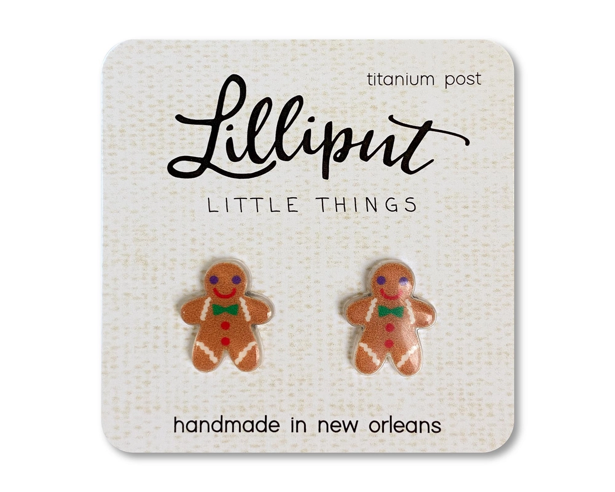 Gingerbread Man Stud Earrings