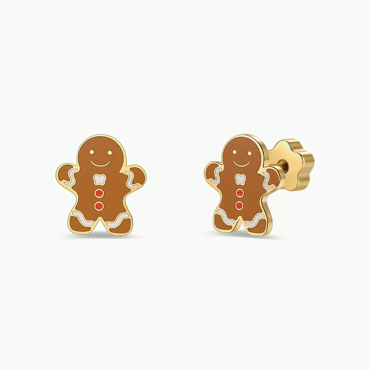 Gingerbread Man Flat Back Earrings