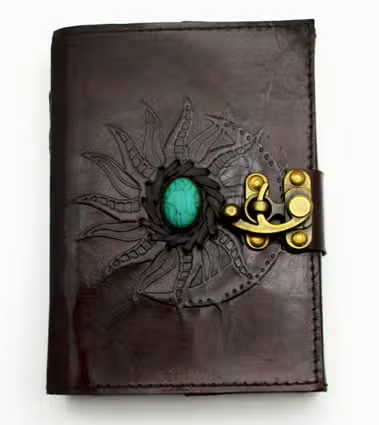 Leather Journal Sun/Moon Stone