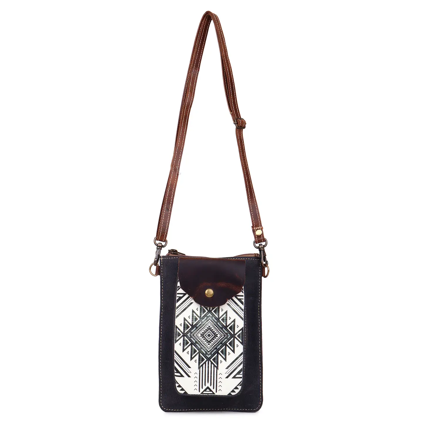 Women's Small Crossbody Bag - Black + White
