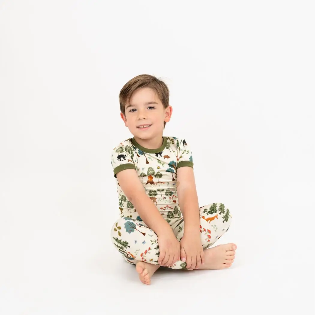 Kids Bamboo Pajamas In the Woods