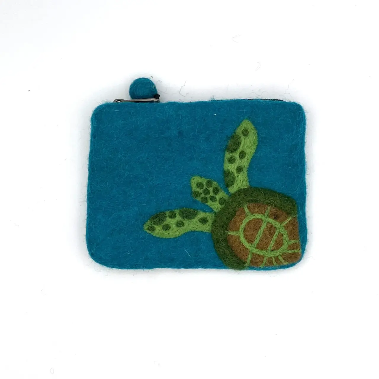 Green Sea Turtle Felted Coin Purse