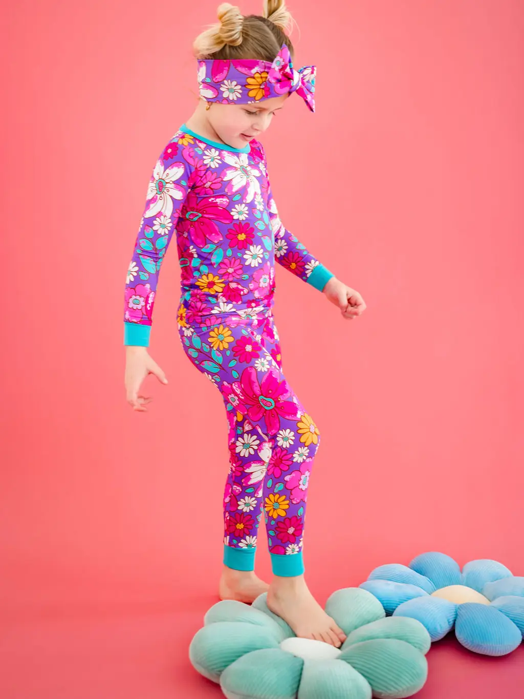 Retro Blooms Kids Bamboo Pajamas