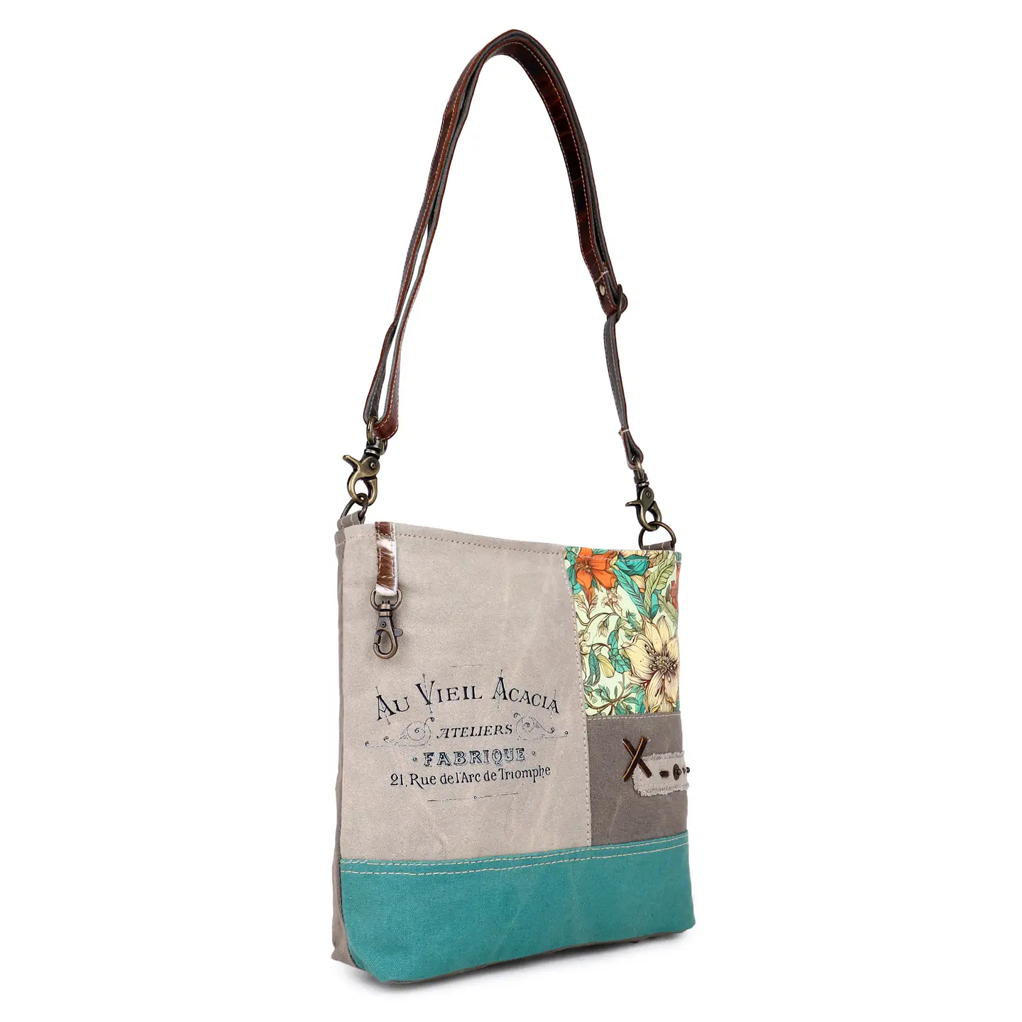 Women's Crossbody Bag - Teal Floral