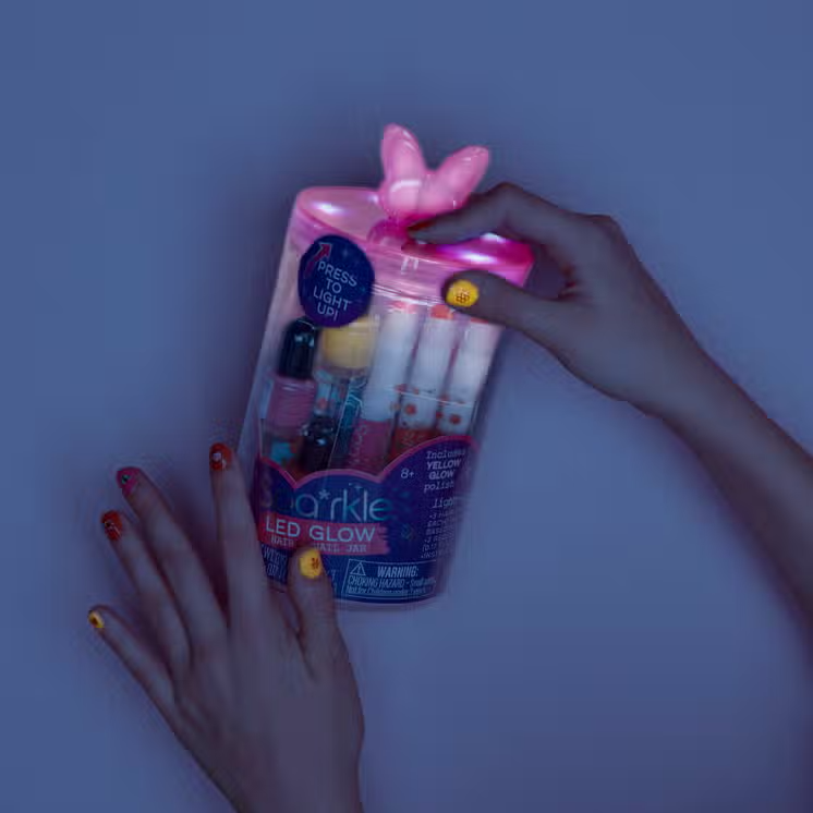 LED Glow Hair + Nail Jar