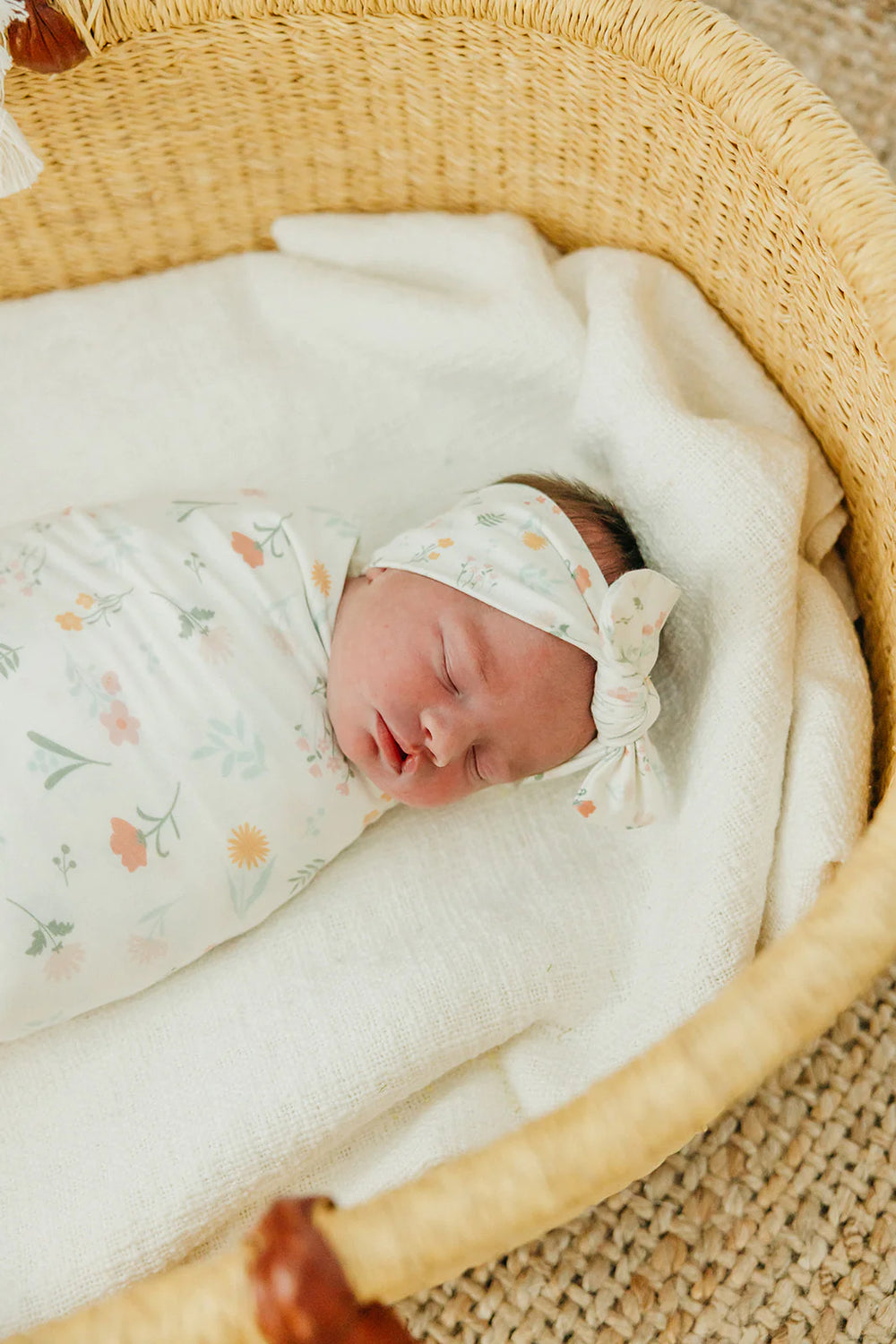 Mabel Floral Knit Swaddle Blanket