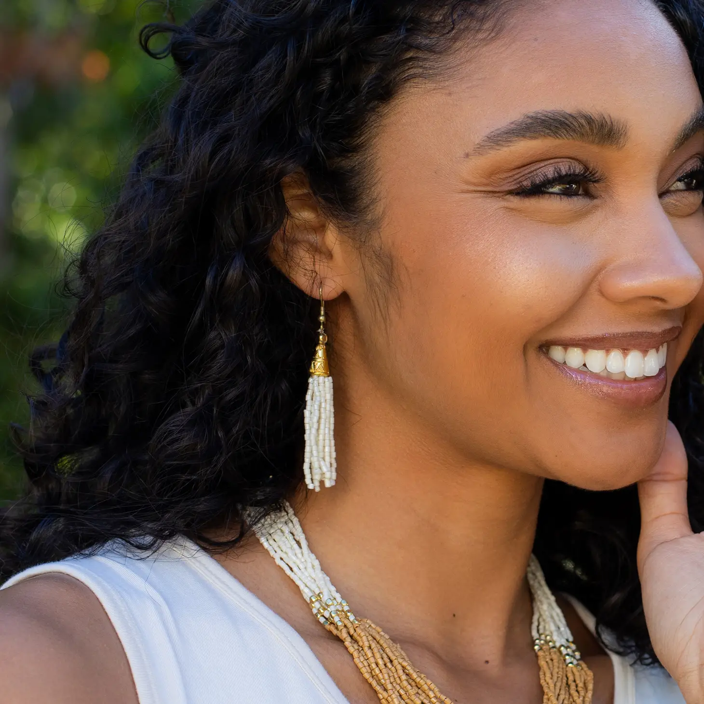 Sachi Beaded Waterfall Earrings