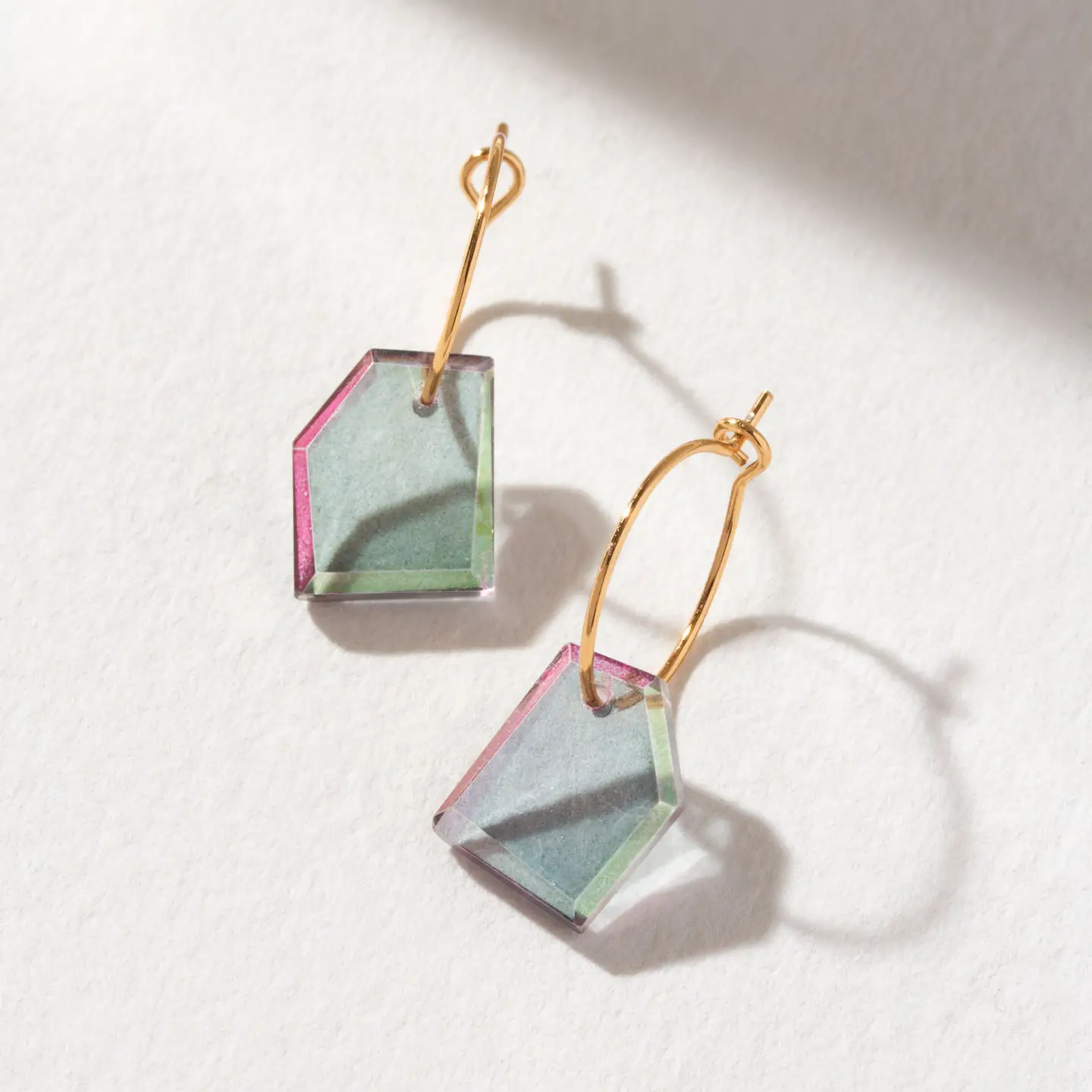 Geometry Mini Hoop Earrings - Mystic Quartz