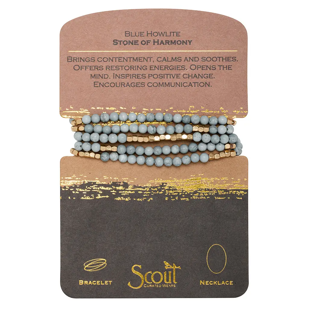 Stone Wrap Bracelet Blue Howlite