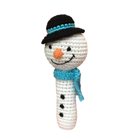 Knit Snowman Stick Rattle