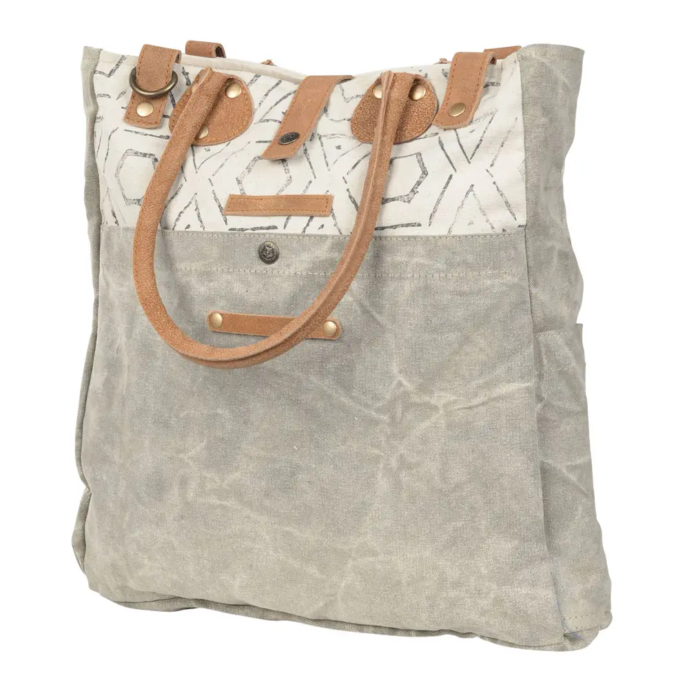 Grey Geo Top Pattern Bag