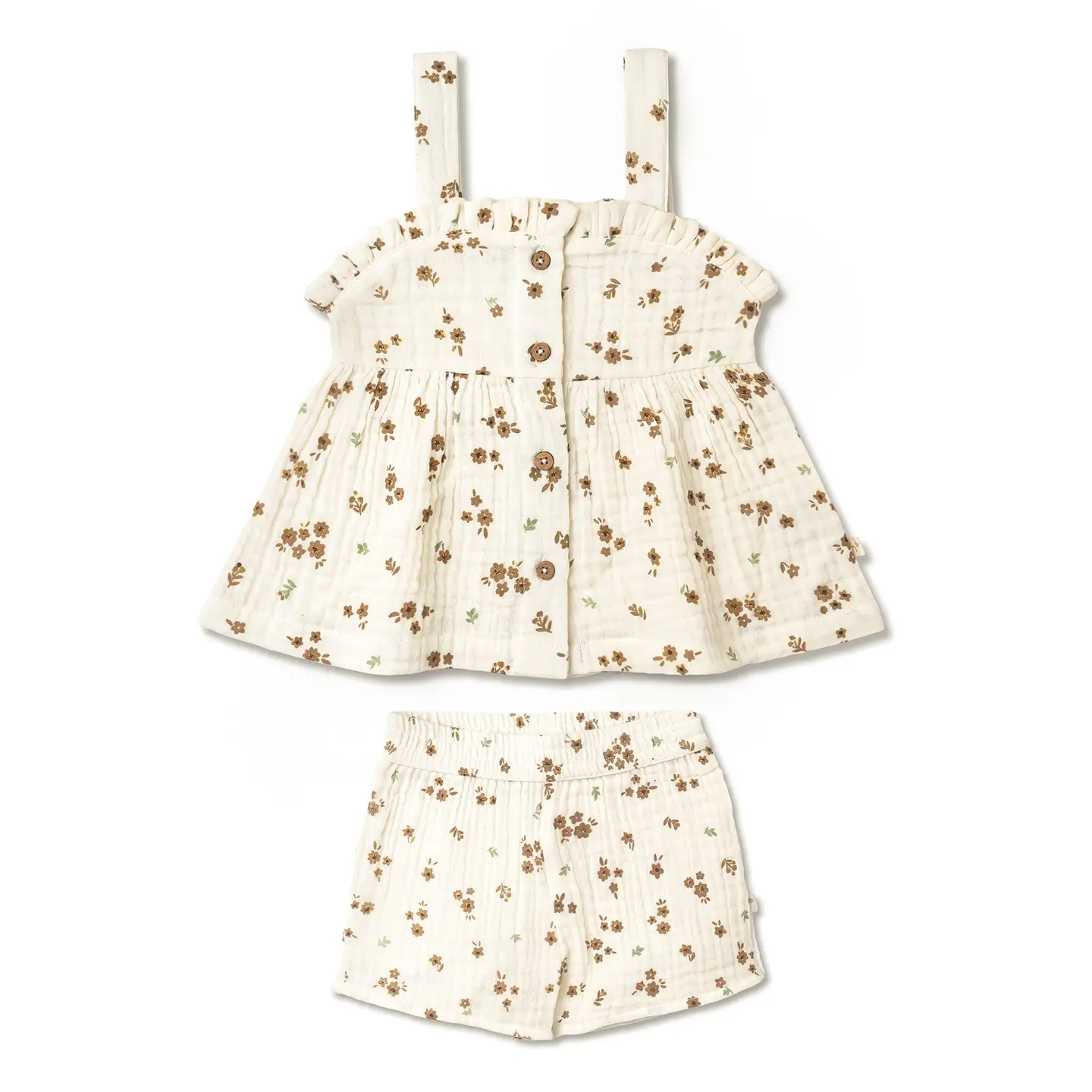 Girls Organic Peplum Top & Shorts Set - Bohemia