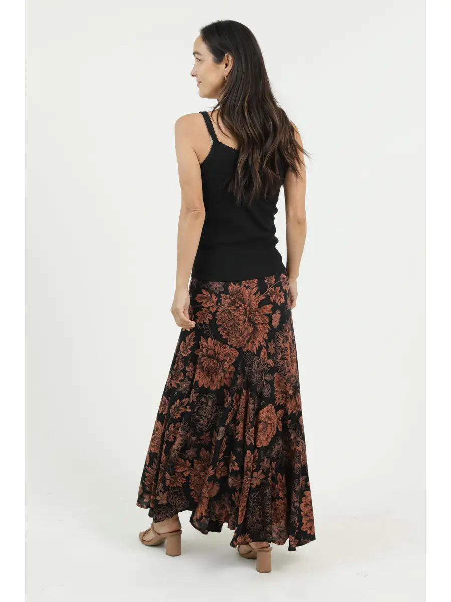 Floral Bias Cut Skirt
