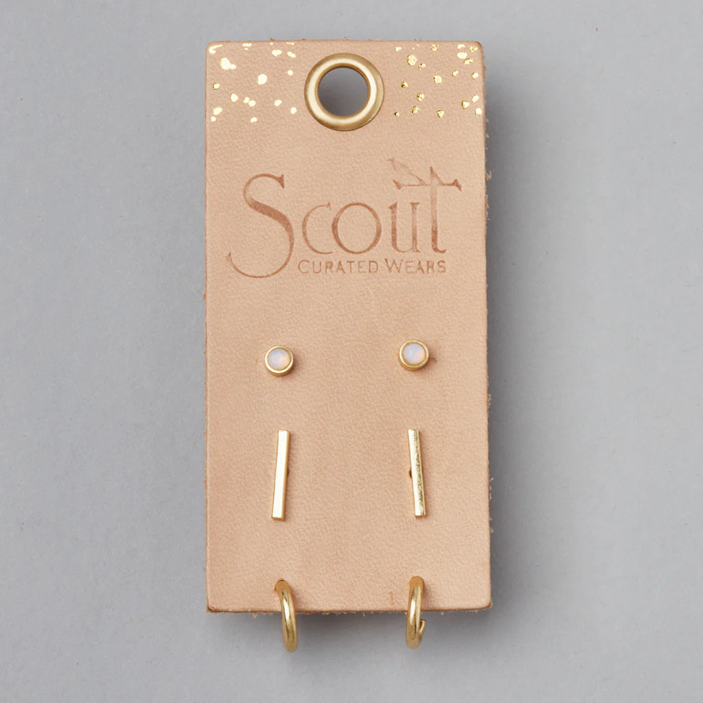 Scarlett Stud Trio Earrings Gold