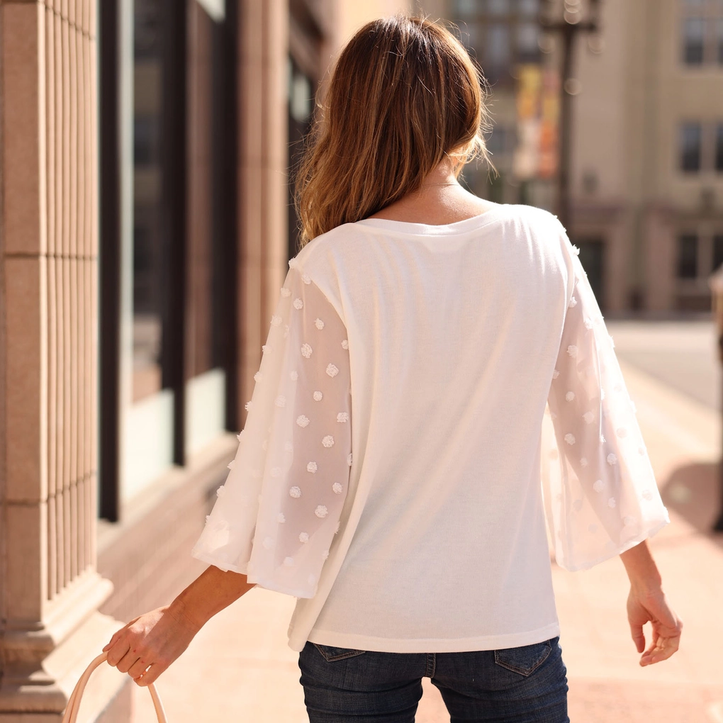 Big Swiss Dot Sleeve Top