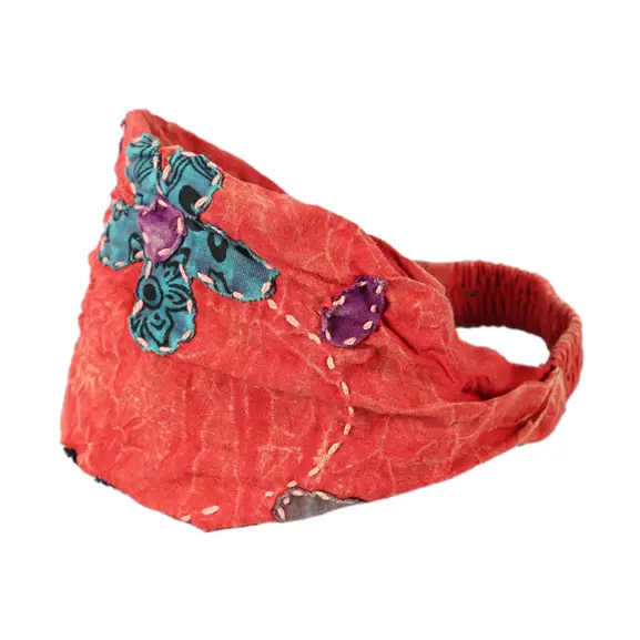 Embroidered Flower Vine Headband