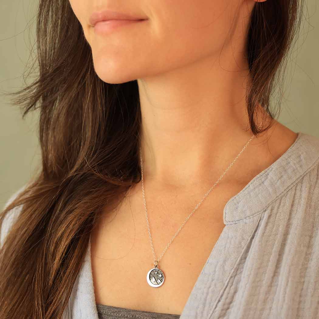 Moon Snow Cap Mountain Necklace