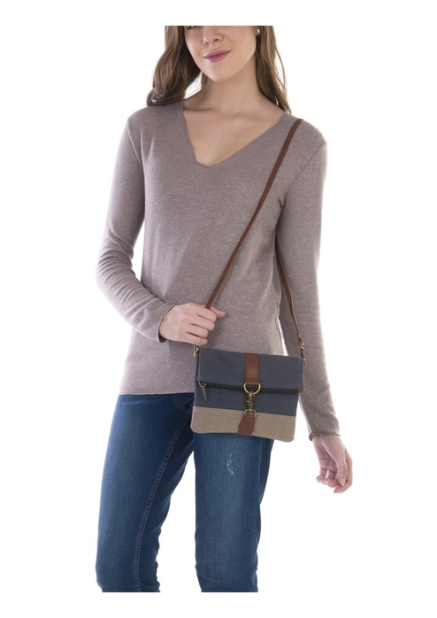 Finley Canvas Fold-Over Crossbody Bag