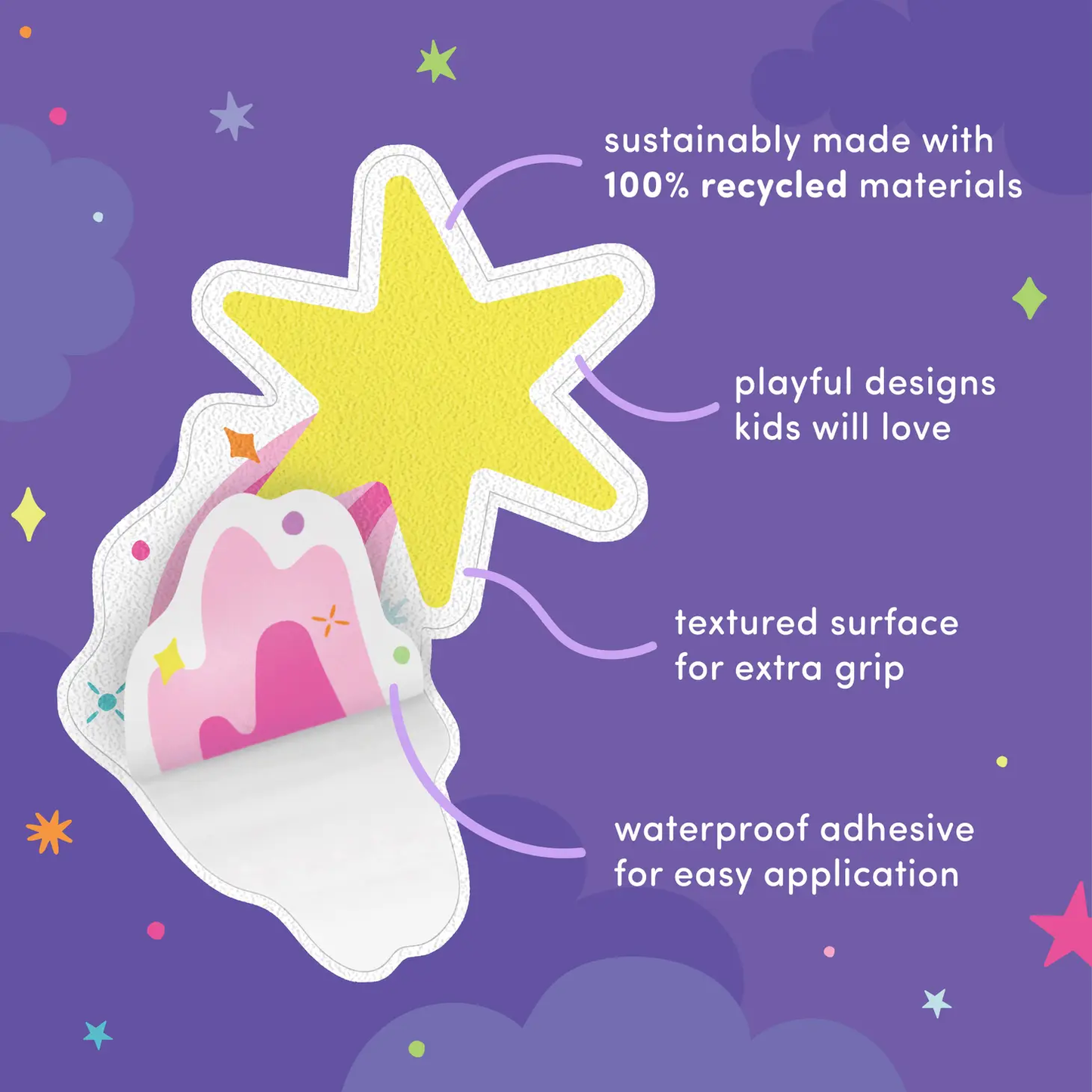 Galaxy Grips Bathtub Stickers