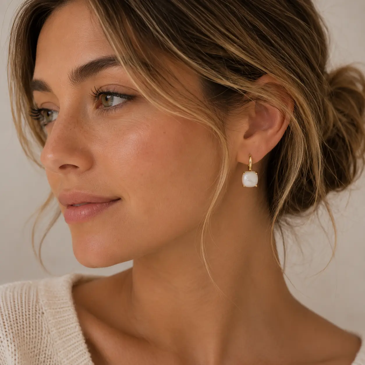 Mother of Pearl Mini Drop Earrings