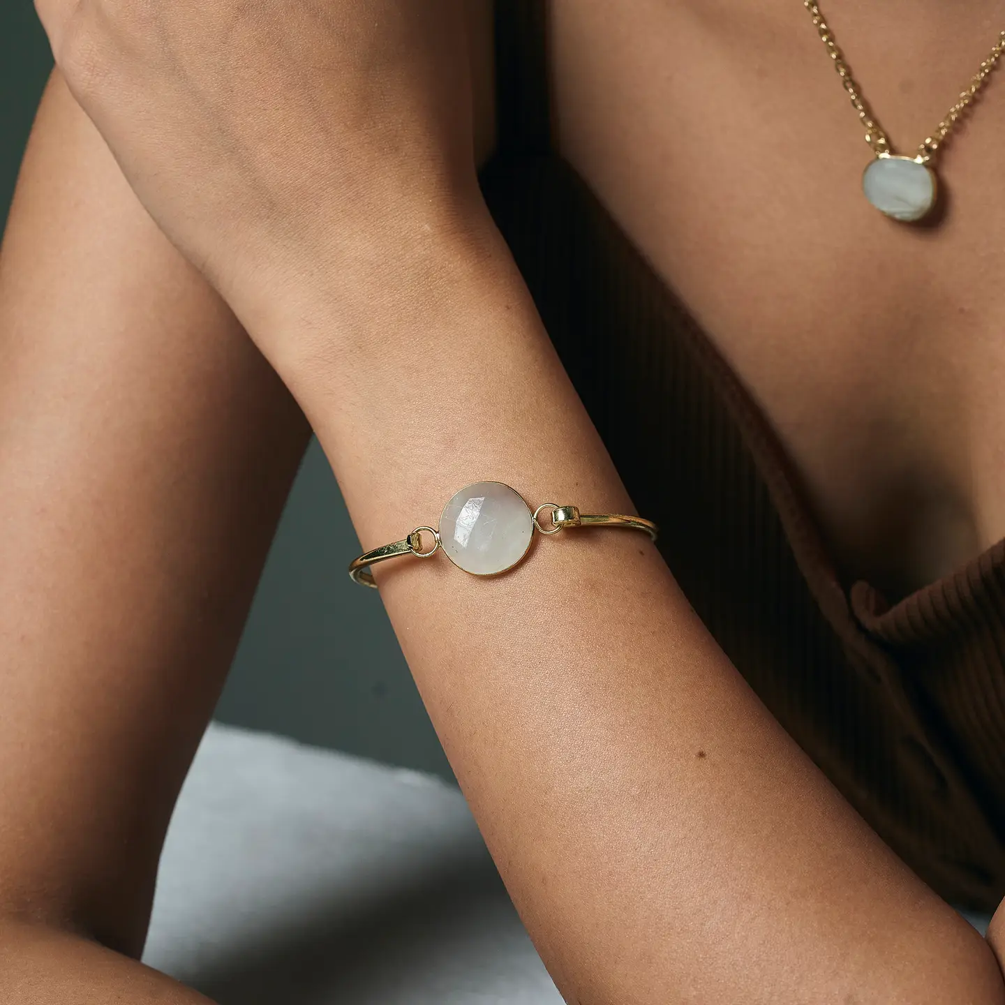Semi-Precious Bangle Bracelet