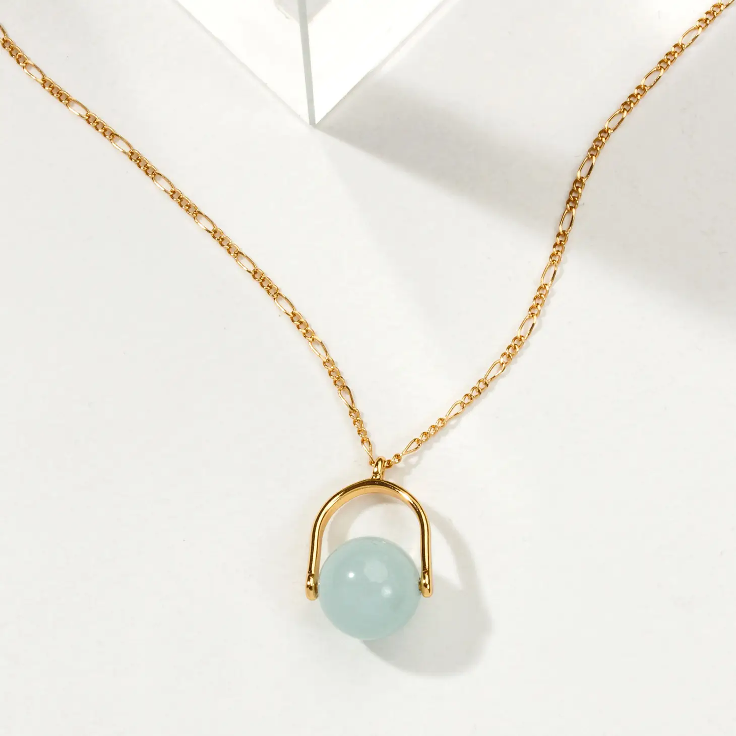 Wrecking Ball Necklace-Aquamarine