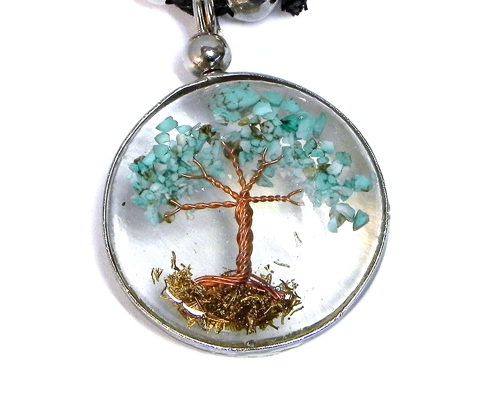 Acrylic Inlay Tree of Life Necklace