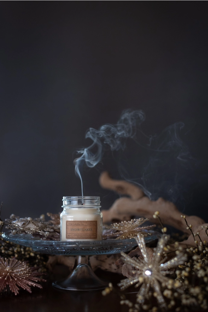 Mason Candle Snowflakes