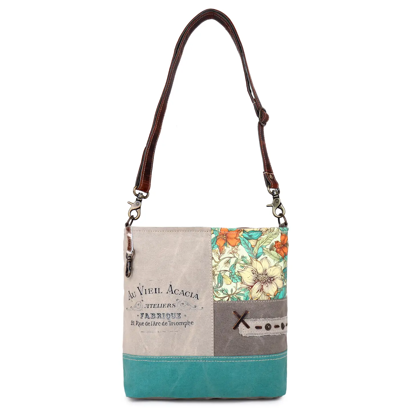 Women's Crossbody Bag - Teal Floral
