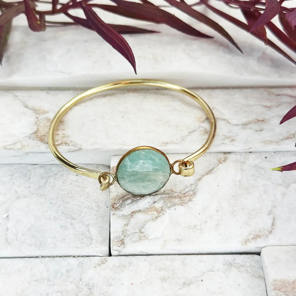 Semi-Precious Bangle Bracelet