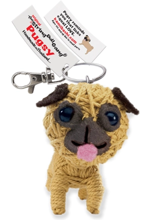 Pugsy the Pug String Doll Keychain
