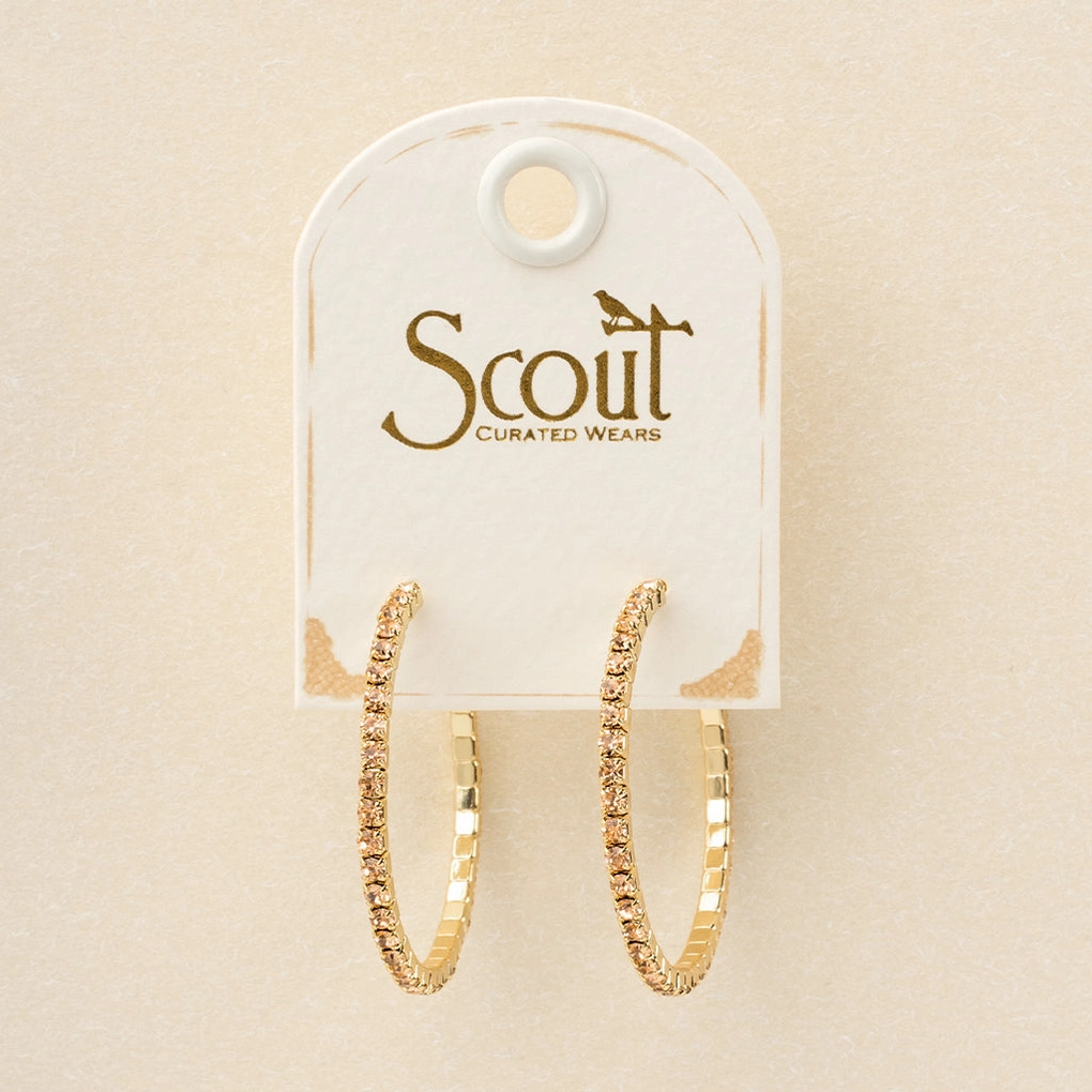 Sparkle & Shine Hoop Earring Sm -Champagne