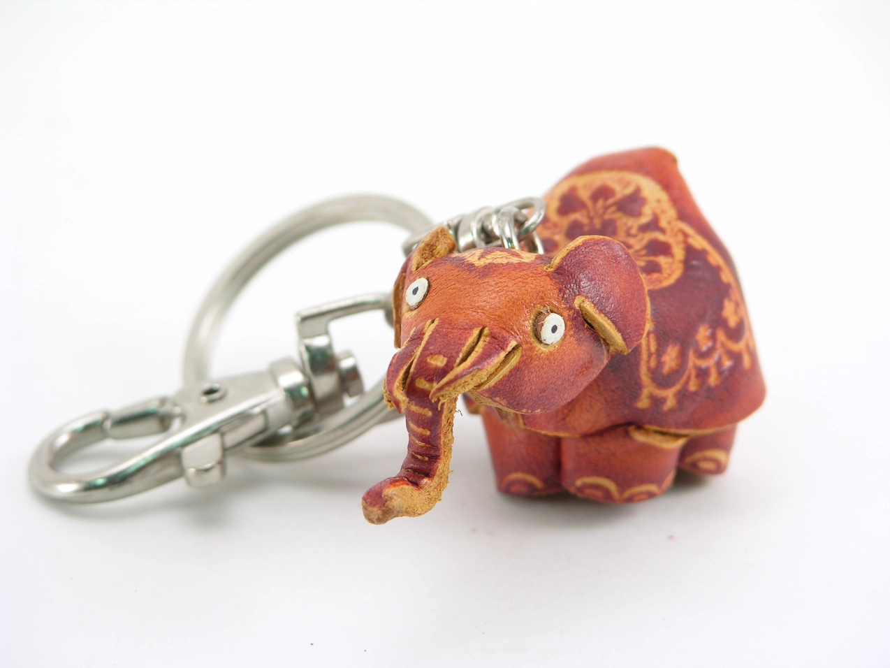 Leather Keychain Elephant-w/ Design