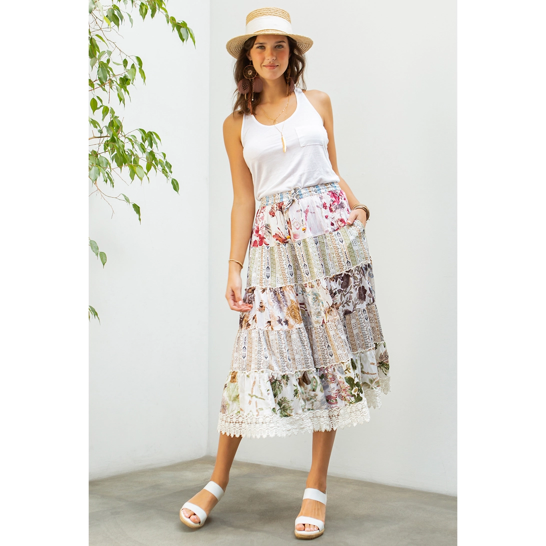 Mid-Length Floral Skirt