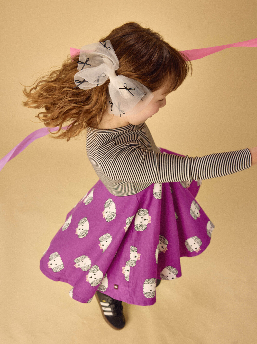 Girls Maltipoo Mix Print Twirl Dress