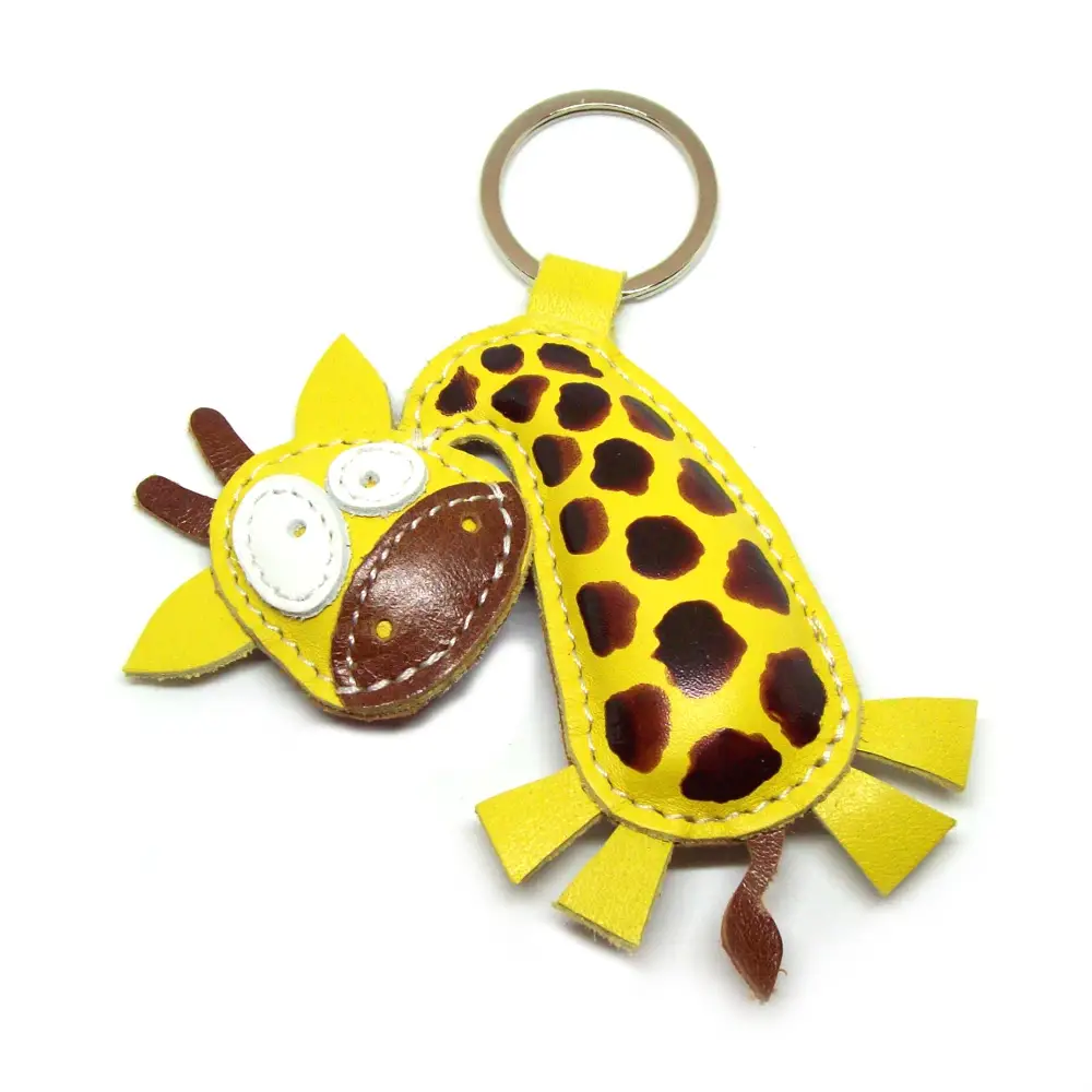 Giraffe Leather Keychain