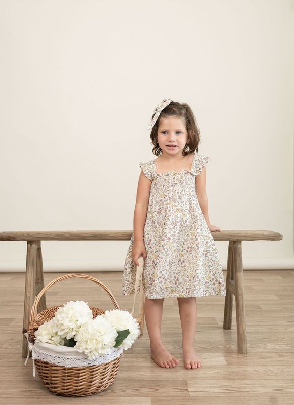 Girls Organic Smocked Sundress - Wild Meadow
