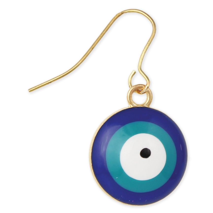 Blue Evil Eye Round Earrings