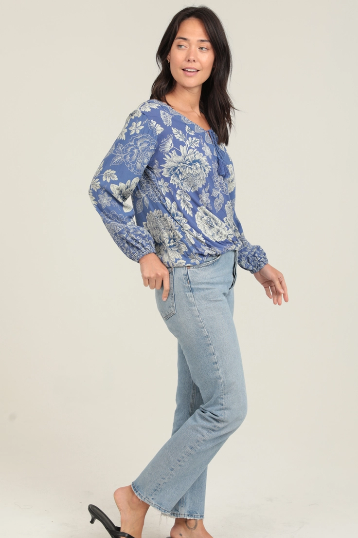 Tie Neck Long Sleeve Blouse