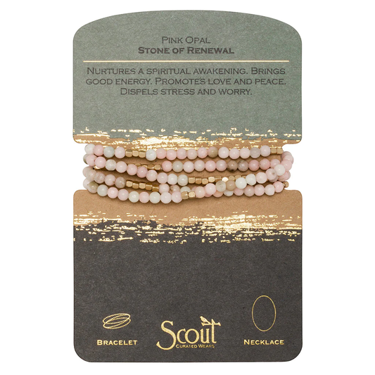Stone Wrap Bracelet Pink Opal for Renewal