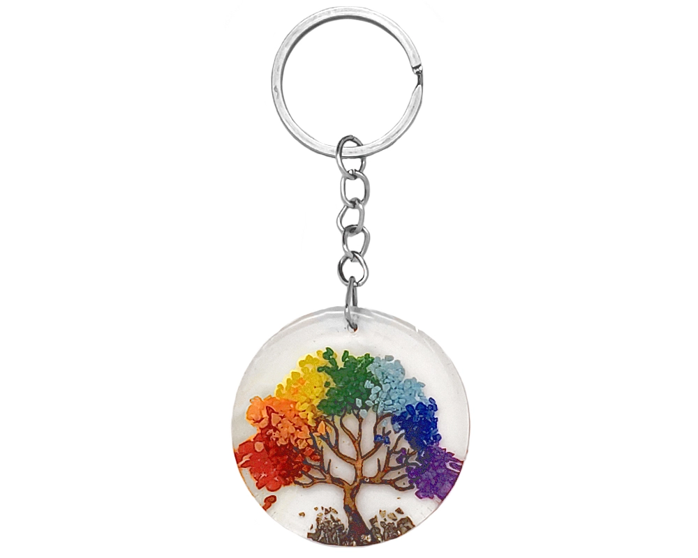 Tree of Life Chip Inlay Keychain