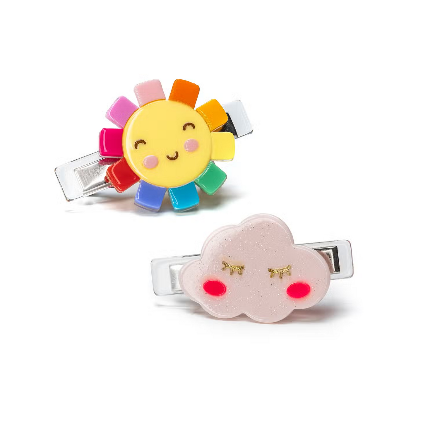 Girls Sun & Cloud Alligator Hair Clips